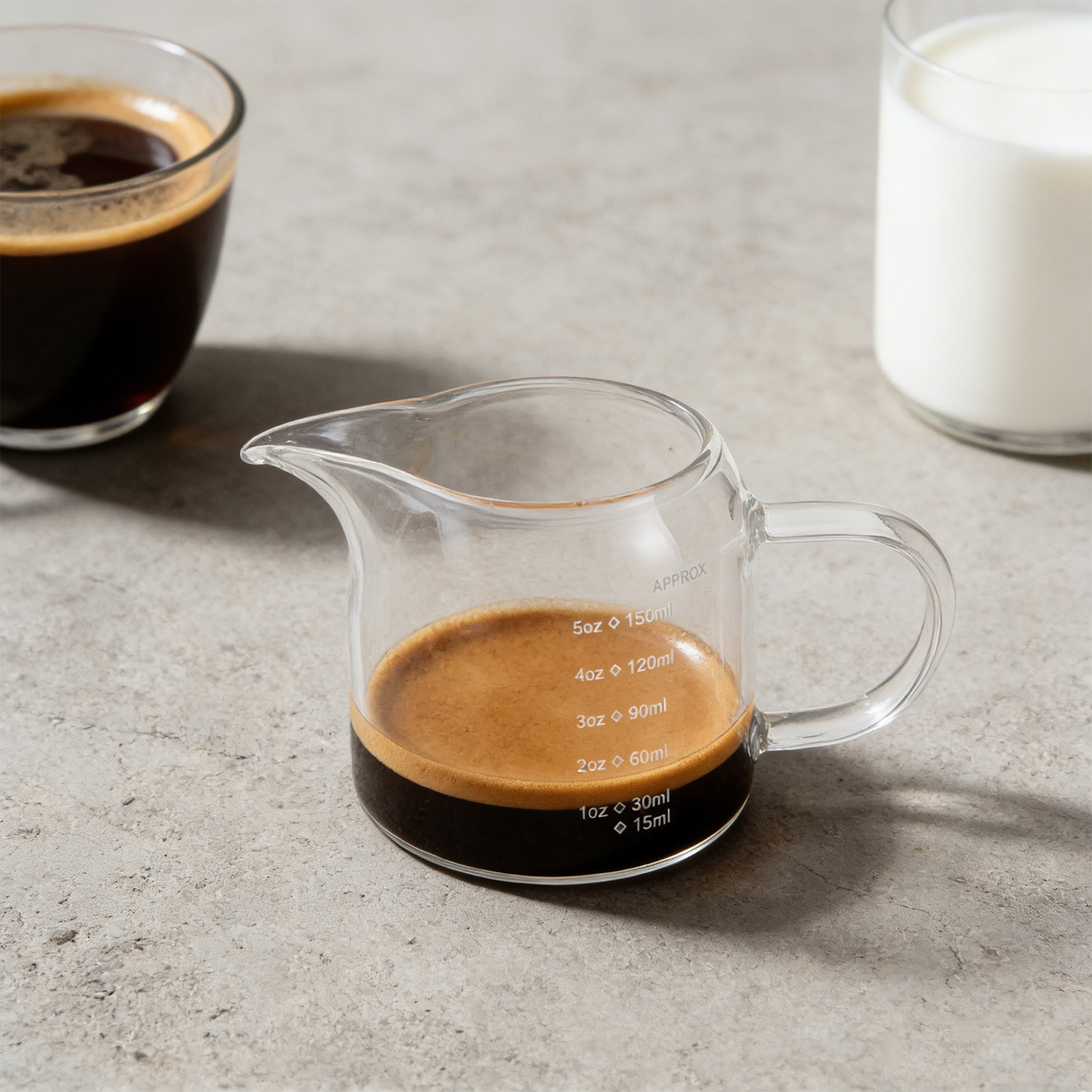 Glass Measuring Cup 150ml 5oz  - đánh giá và giá Espresso Shot Glass